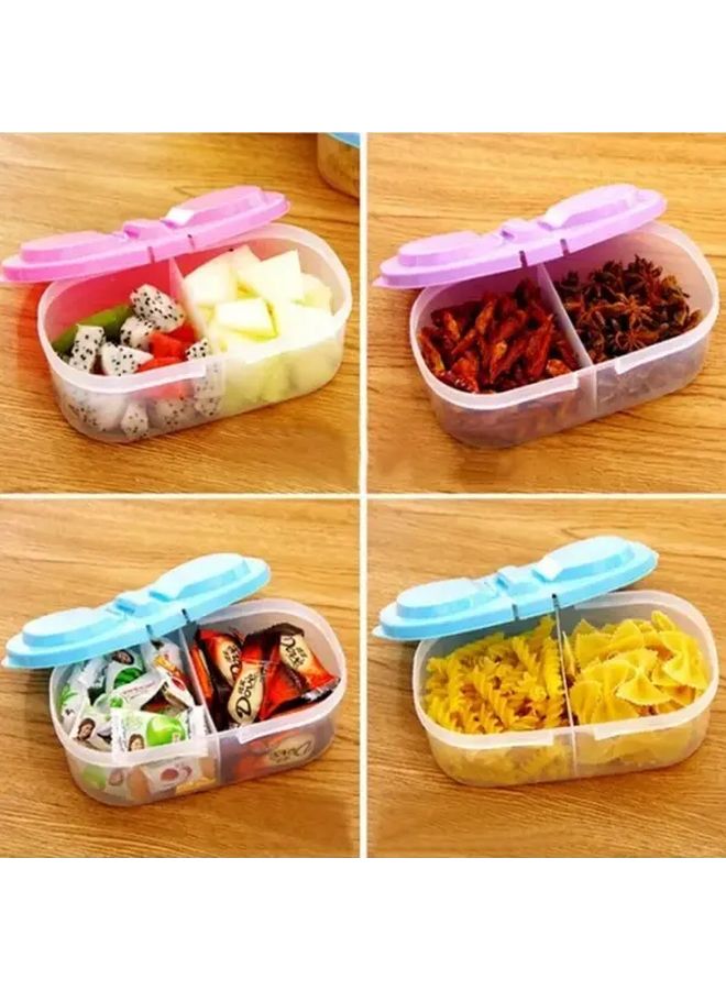 Blue Lid Double Compartment Airtight Food Storage Container For Kitchen Pantry Organization - Image 3